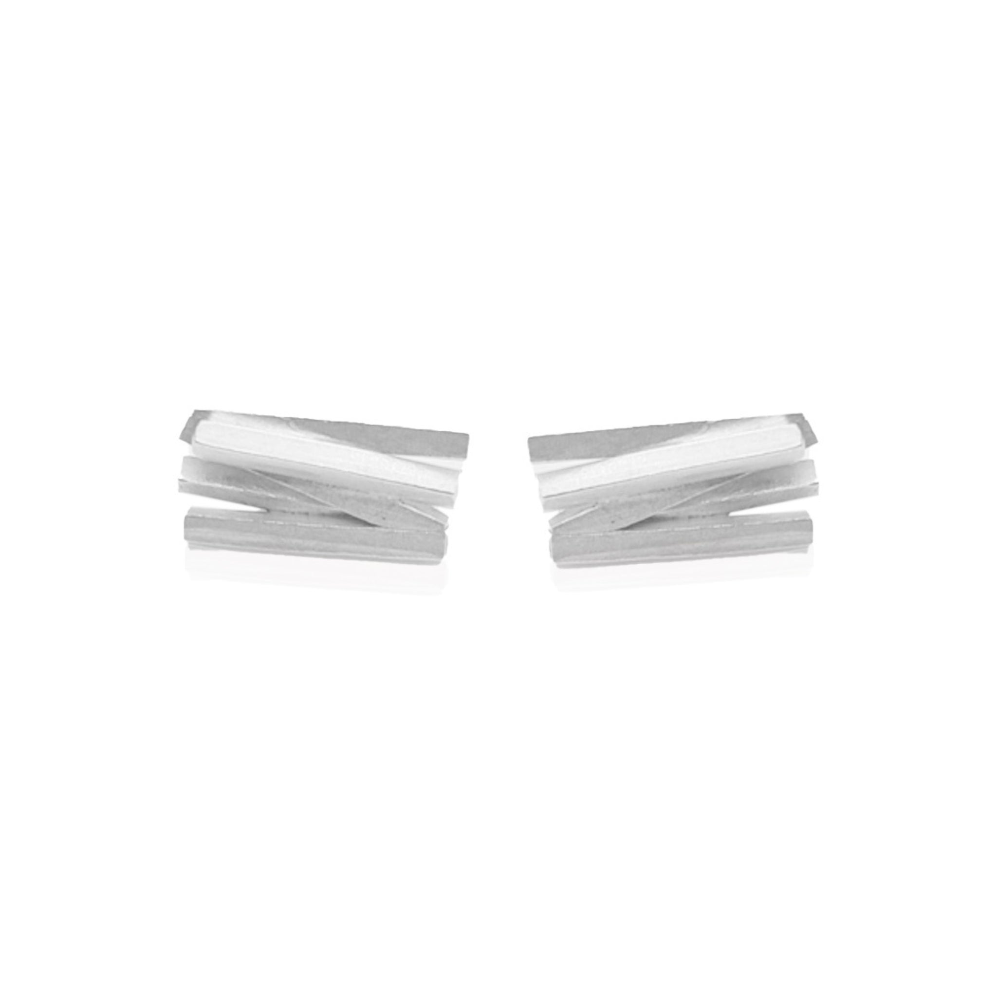 Crawiau Hand-Formed Sterling Silver Ear Studs